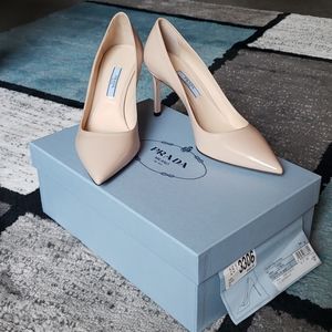 Prada | Saffiano Patent Leather Heels - Size 6